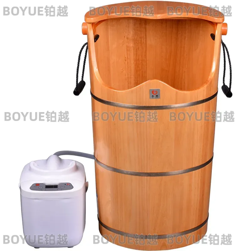 Home Spa Wellness - Houten stoomsauna-emmer met kruk, volledige lichaamszweet-stoomton,