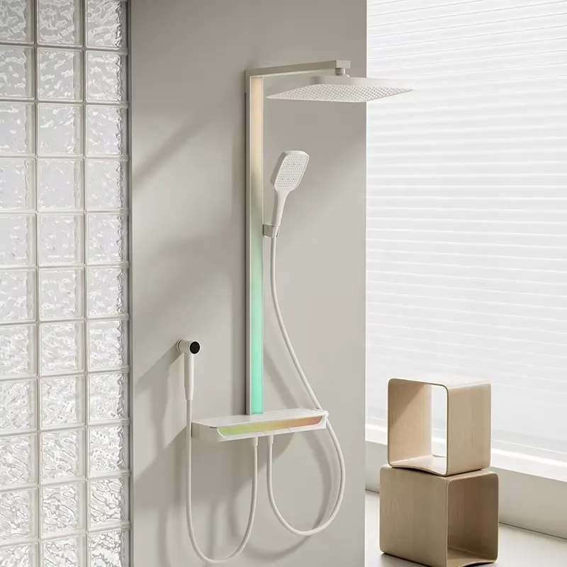 Spa & Wellness Joule - Messing digitale watervaldoucheset, aan de muur