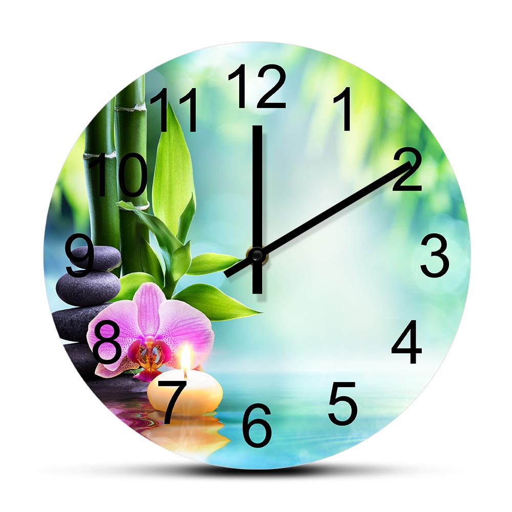 Wellness Spa With Massage - Salie Lotusbloem Zen Stenen Stille Wandklok