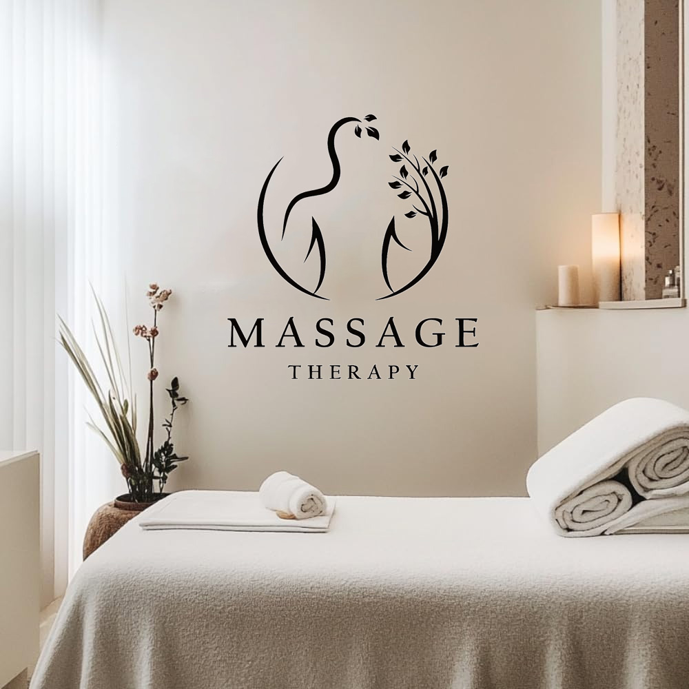 Home Spa Wellness - Massagetherapie vinyl muursticker voor spa, wellnesscentrum,