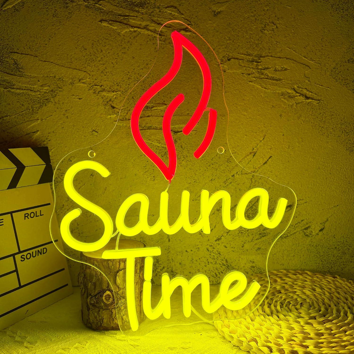 Home Spa Wellness - Sauna Tijd Neonbord USB Dimbare LED