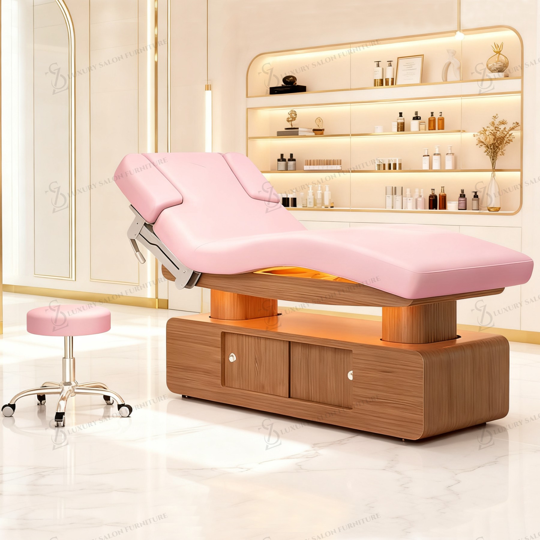 Wellness Spa With Massage - Luxe 3/4 motoren roze schoonheidsbed Multifunctionele